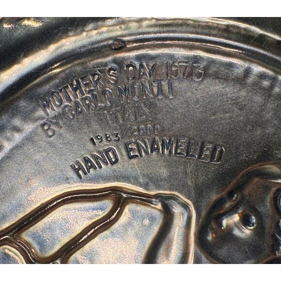 VTG Carlo Monti's Mother’s Day Plate 1973  #1983/2000 Hand Enameled on Copper - Picture 7 of 9